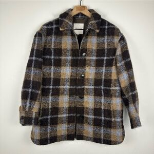 Madewell The Belrose Wool Shirt Jacket Cassel Plaid Shacket Coat Women’s Sz XSP